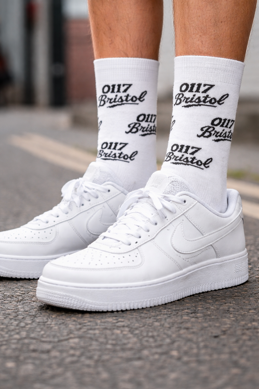 0117 Bristol Signature Socks – white and black Edition