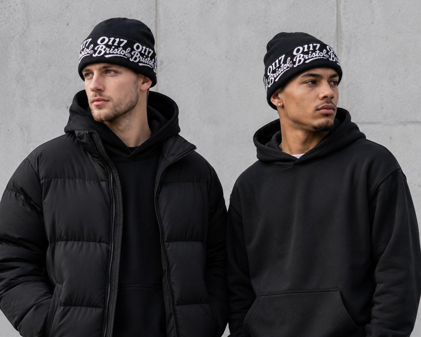 0117 Bristol Jacquard Beanie – Black