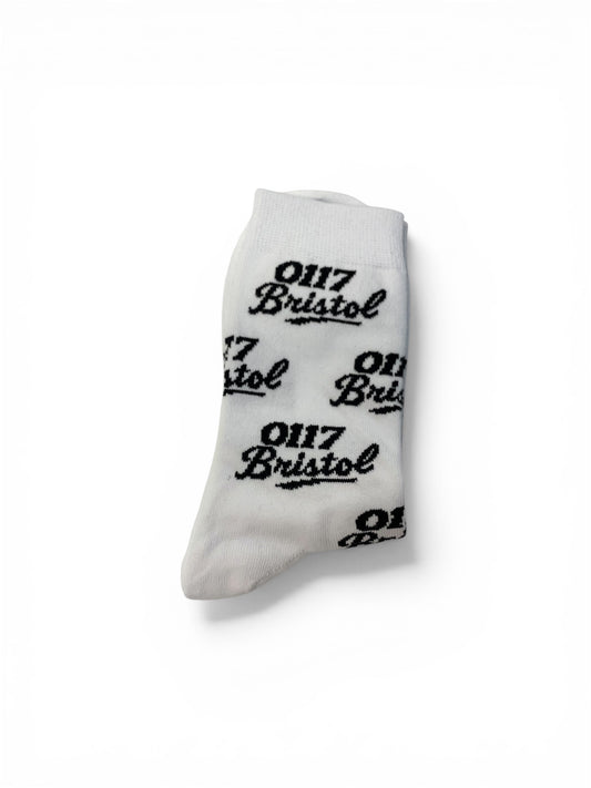0117 Bristol Signature Socks – white and black Edition