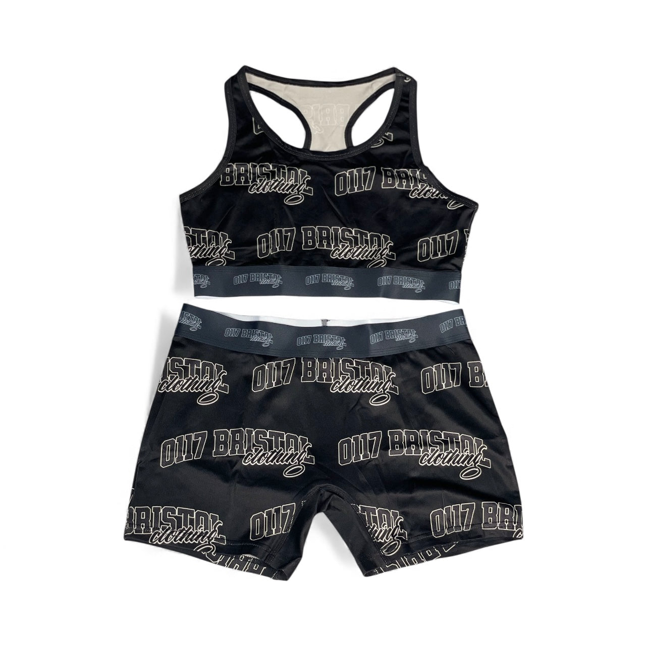 0117 Bristol Women’s Signature Sports Bra & Shorts Set – Black