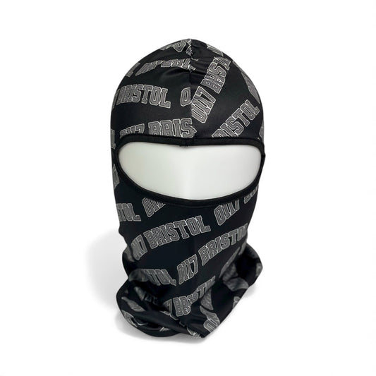 0117 Bristol Signature Print Balaclava – Black/Grey